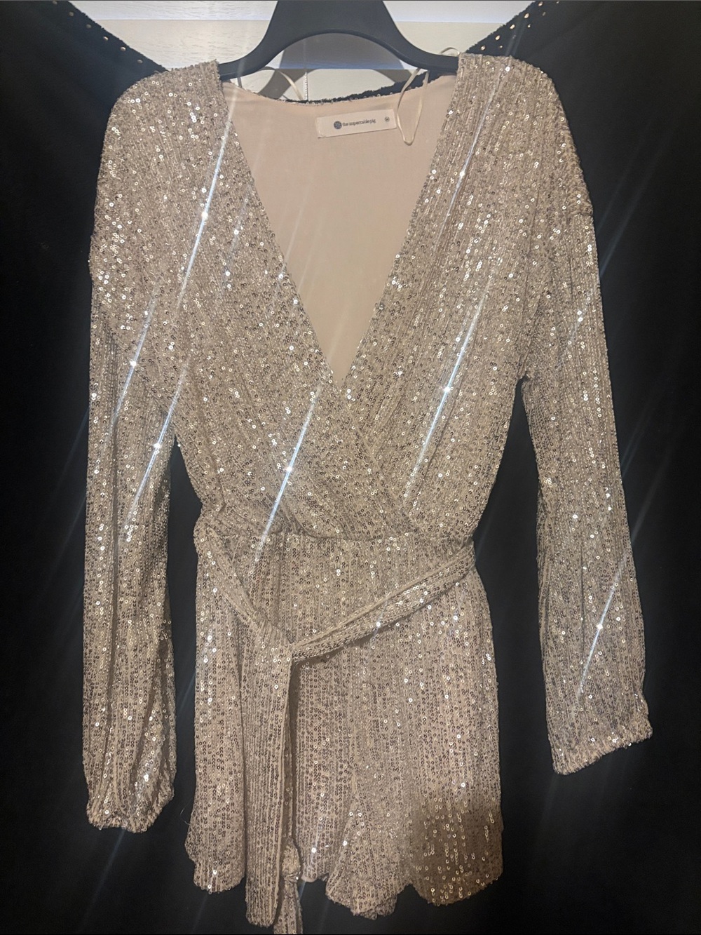 The Impeccable Pig Rose Gold Sequin Romper